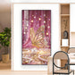Elegant Pink Butterfly Glass Finish Vertical Wall Art