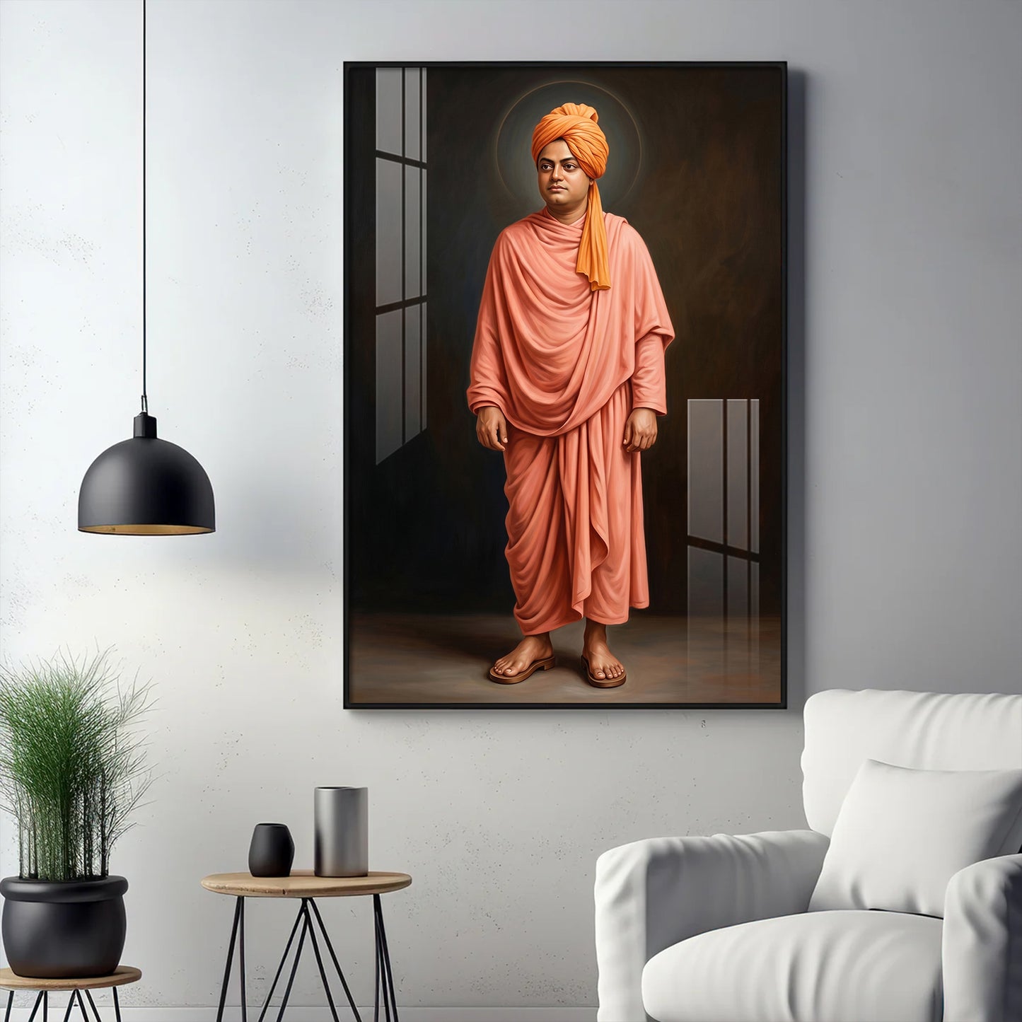 Swami Vivekananda Glass Finish Vertical Wall Art