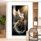 White Phoenix Glass Finish Vertical Wall Art