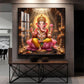 Ganapathi Glass Finish Square Wall Art