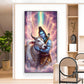 Lord Shiva and Nandi Glass Finish Vertical Wall Art
