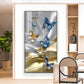 Radiant Butterfly Dance Glass Finish Vertical Wall Art