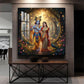 Jai Shree Radhe Krishna Glass Finish Square Wall Art