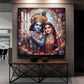 Divine Shri Radha Krishna Glass Finish Square Wall Art