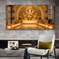 Lord Ganesha In A Golden Temple Glass Finish Horizontal Wall Art