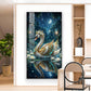 Calm Night Magical Swan Glass Finish Vertical Wall Art