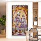 Depicting Radha & Krishna Glass Finish Vertical Wall Art