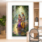 Radha Rani With Krishna Glass Finish Vertical Wall Art