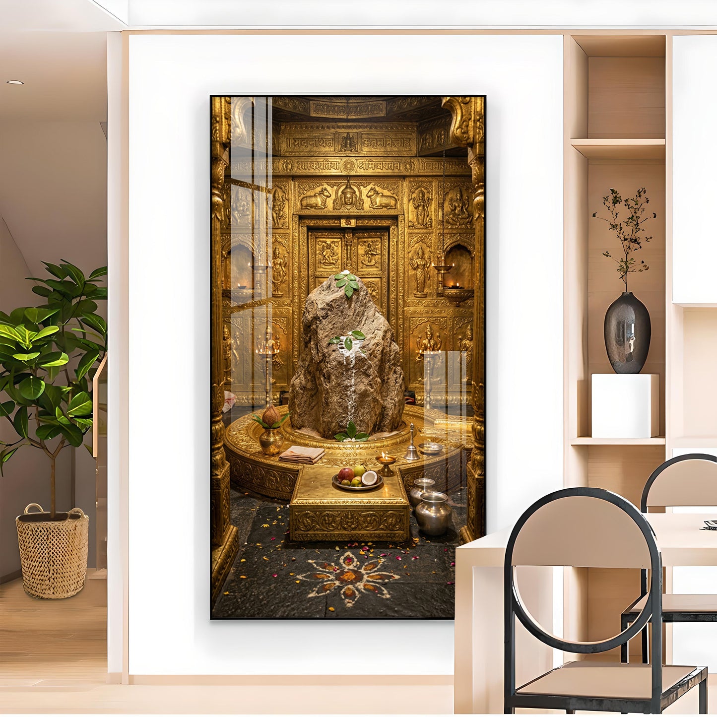 Divine Kedarnath Jyotirlinga Glass Finish Vertical Wall Art