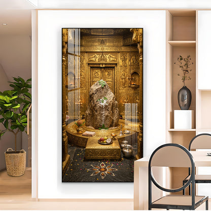 Divine Kedarnath Jyotirlinga Glass Finish Vertical Wall Art