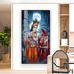 Divine Shree Radha Krishna Ji Glass Finish Vertical Wall Art