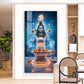 Meditating Lord Shiv Ji Glass Finish Vertical Wall Art