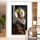Divine Hare Krishna Glass Finish Vertical Wall Art