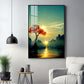 Golden Vista Glass Finish Vertical Wall Art