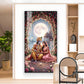 Religious Shri Radhe Krishna Glass Finish Vertical Wall Art