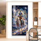 Lord Shiva With Nandi Glass Finish Vertical Wall Art