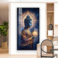 Gautam Buddha Glass Finish Vertical Wall Art