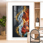 Whispers of Golden Bloom Glass Finish Vertical Wall Art