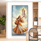 Divine Meera Bai with krishna Glass Finish Vertical Wall Art