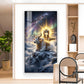 Mahadev With Nandi Glass Finish Vertical Wall Art