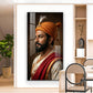 Maratha Chatrapati Shivaji Maharaj Glass Finish Vertical Wall Art