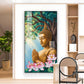 Religious Buddha Glass Finish Vertical Wall Art
