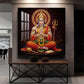 Veer Hanuman Ji Glass Finish Square Wall Art