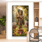 Lord Krishna With Playing the Flute Glass Finish Vertical Wall Art
