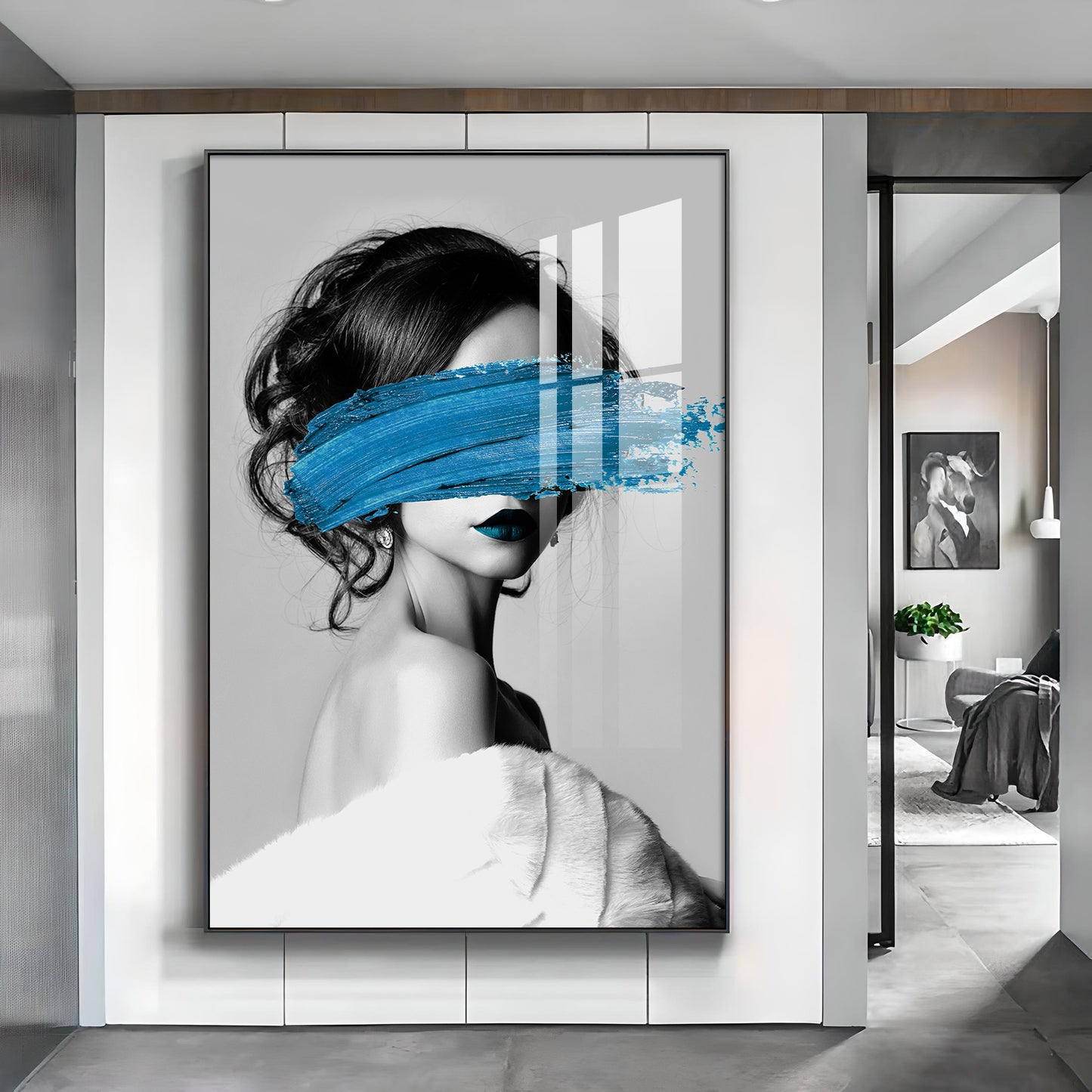 Dream Blur Modern Expression Glass Finish Vertical Wall Art