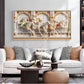 Seven White Horses Vastu Glass Finish Horizontal Wall Art