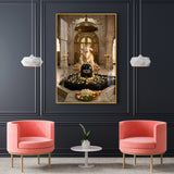 Hindu God Shiva Lingam Glass Finish Vertical Wall Art