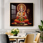 Veer Hanuman Ji Glass Finish Square Wall Art