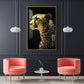 Leopard Glass Finish Vertical Wall Art