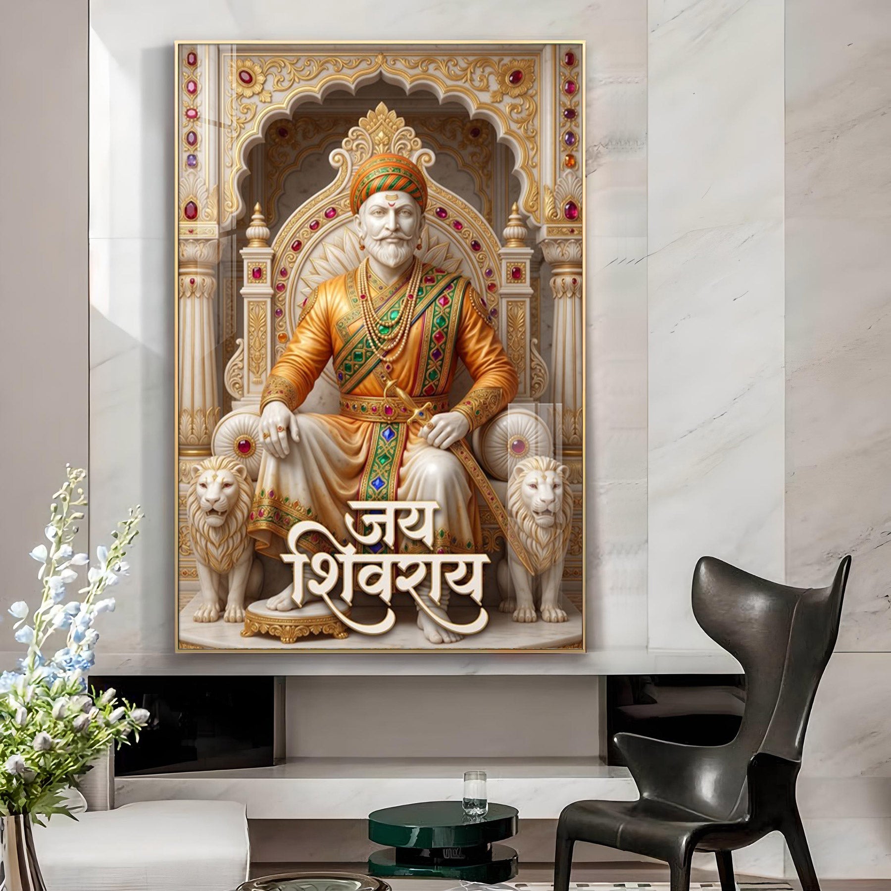 Jai Shivray Glass Finish Vertical Wall Art