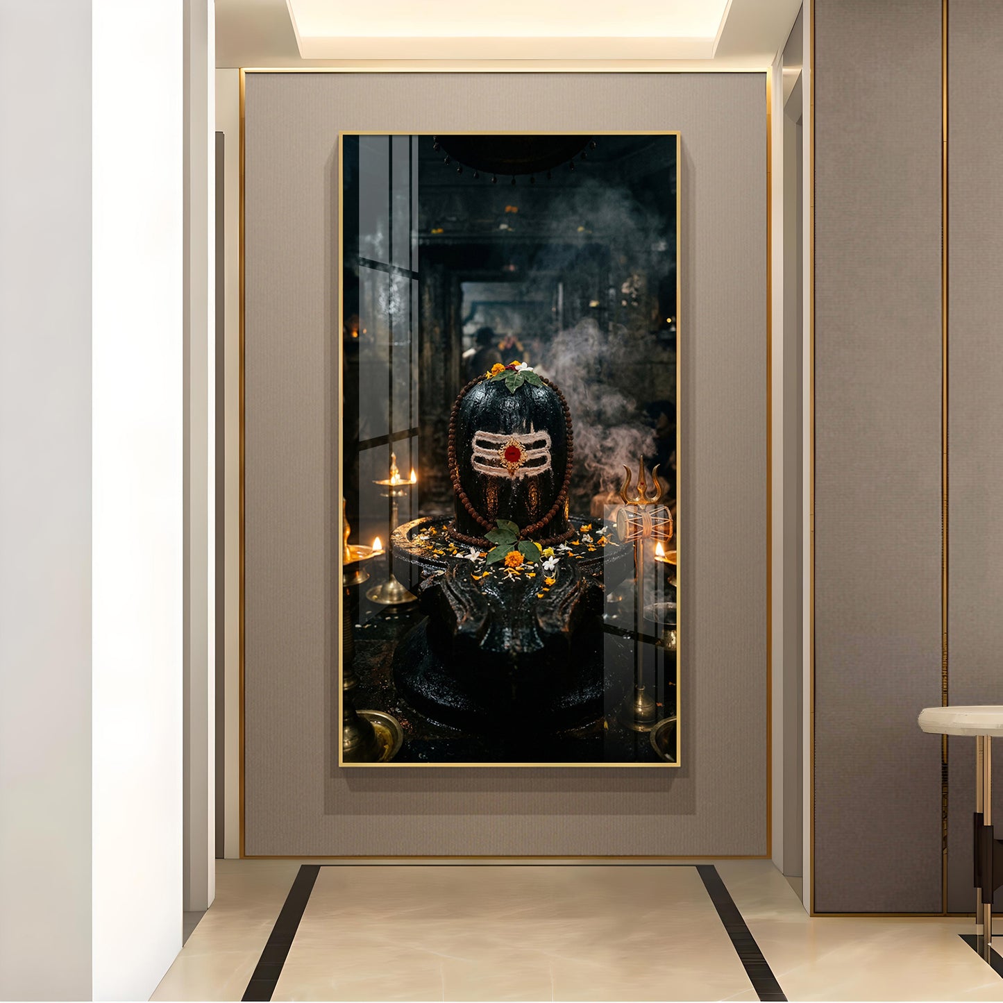 Shiv Maheshwar Glass Finish Vertical Wall Art