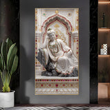 Elegant Buddha Glass Finish Vertical Wall Art
