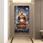 Tranquil Buddha Glass Finish Vertical Wall Art