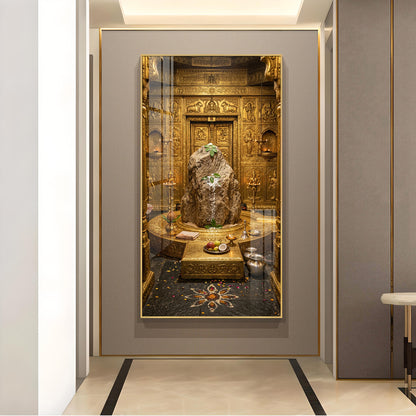 Divine Kedarnath Jyotirlinga Glass Finish Vertical Wall Art