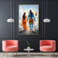 Divine Shiv Ji & Parvati Glass Finish Vertical Wall Art