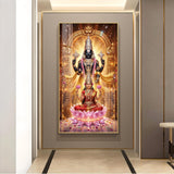 Lord Tirupati Balaji Glass Finish Vertical Wall Art