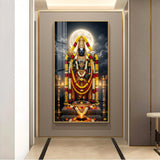 Lord Venkateswara Glass Finish Vertical Wall Art