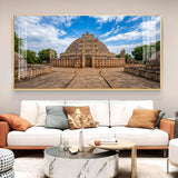 Stupa at Sanchi Glass Finish Horizontal Wall Art