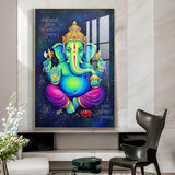 Lord Vinayak Glass Finish Vertical Wall Art