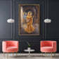 Meera Bai and Krishna Glass Finish Vertical Wall Art