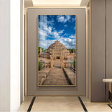 The Sanchi Stupa Glass Finish Vertical Wall Art