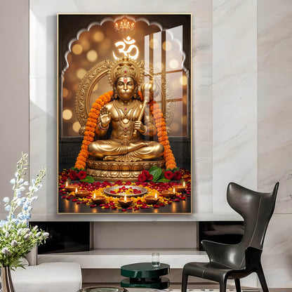 Samriddhi Hanuman Ji Glass Finish Vertical Wall Art