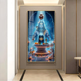 Lord Shiv Bhagwan Glass Finish Vertical Wall Art