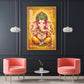 Shree Ganesh Bhagwan Glass Finish Vertical Wall Art