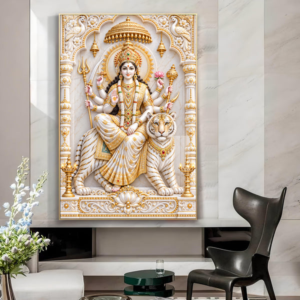 Jagadamba Glass Finish Vertical Wall Art