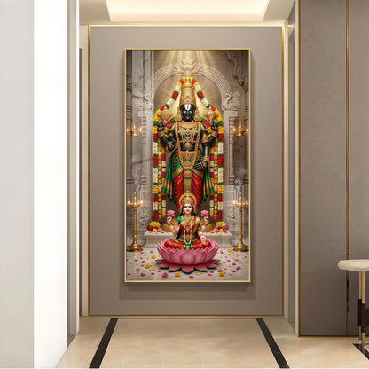 Lord Tirupati Bala Ji Glass Finish Vertical Wall Art